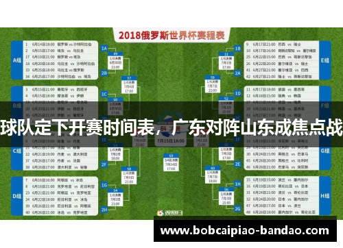 球队定下开赛时间表，广东对阵山东成焦点战